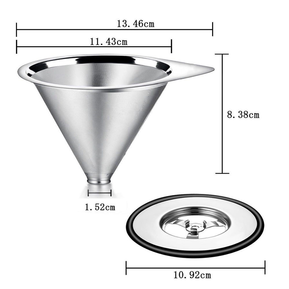 LHS soporte ancho estable posado sobre una taza facilitando vertido