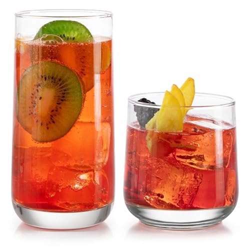 Libbey Ascent comparación con mano, muestra tamaño real y ergonomía