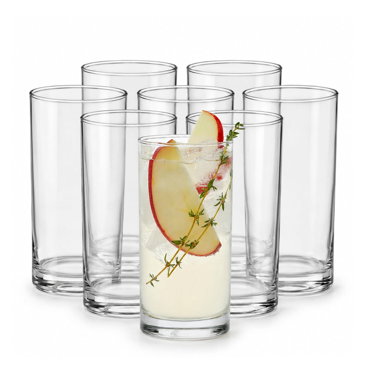 Libbey vaso frente mostrando estabilidad y diseño elegante