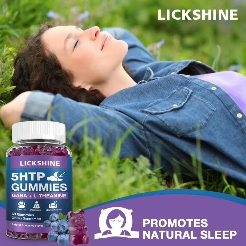 lickshine escena de dormitorio con gomitas para promover descanso natural