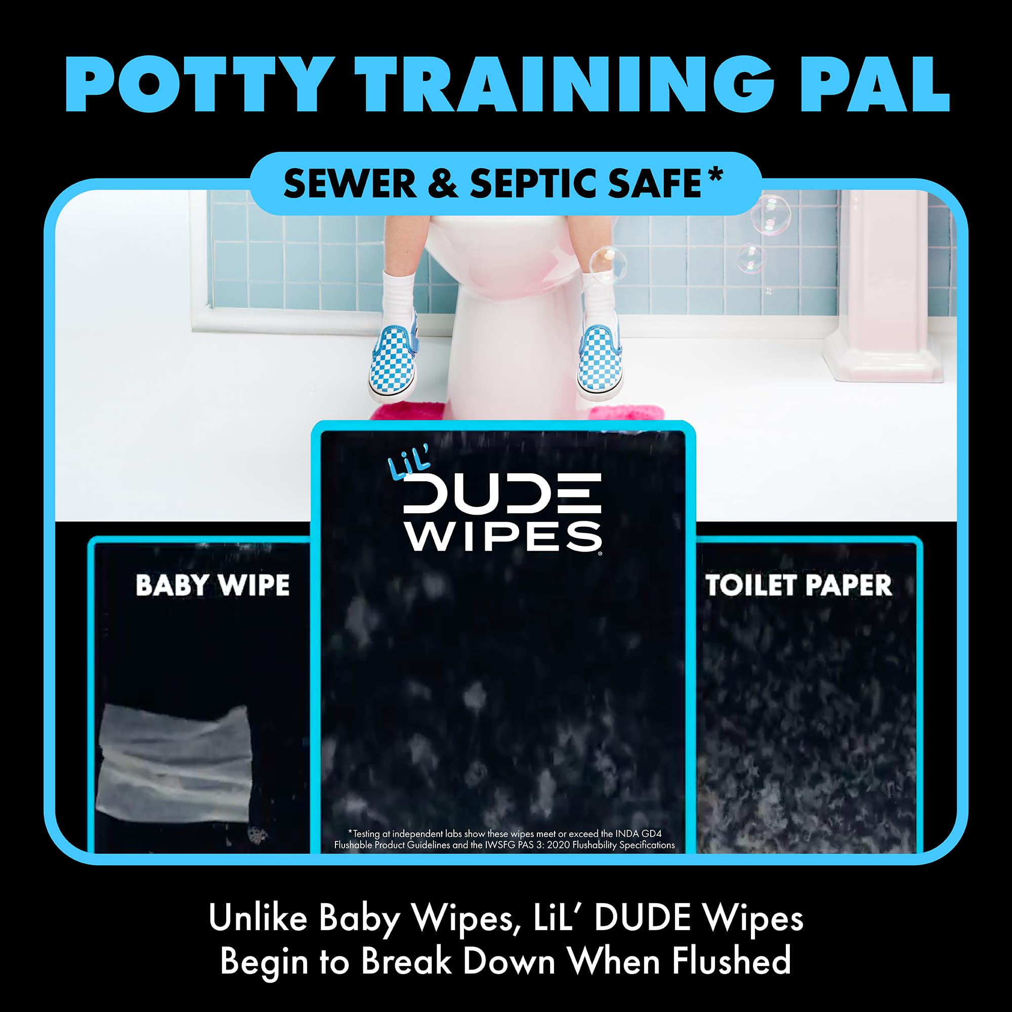 LiL' DUDE Wipes uso en baño infantil limpieza más efectiva y segura