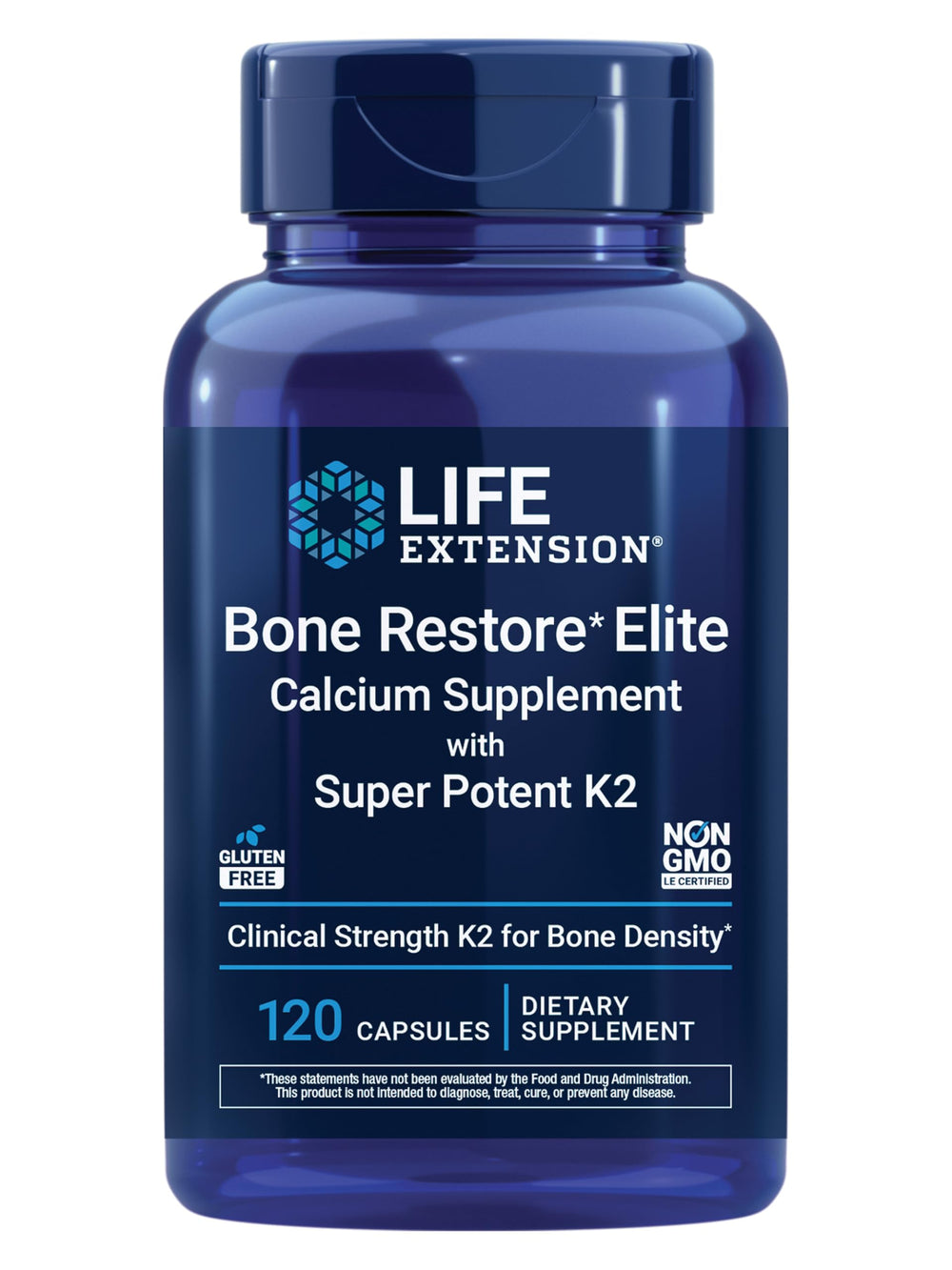Life Extension frasco frontal mostrando etiqueta clara y beneficios