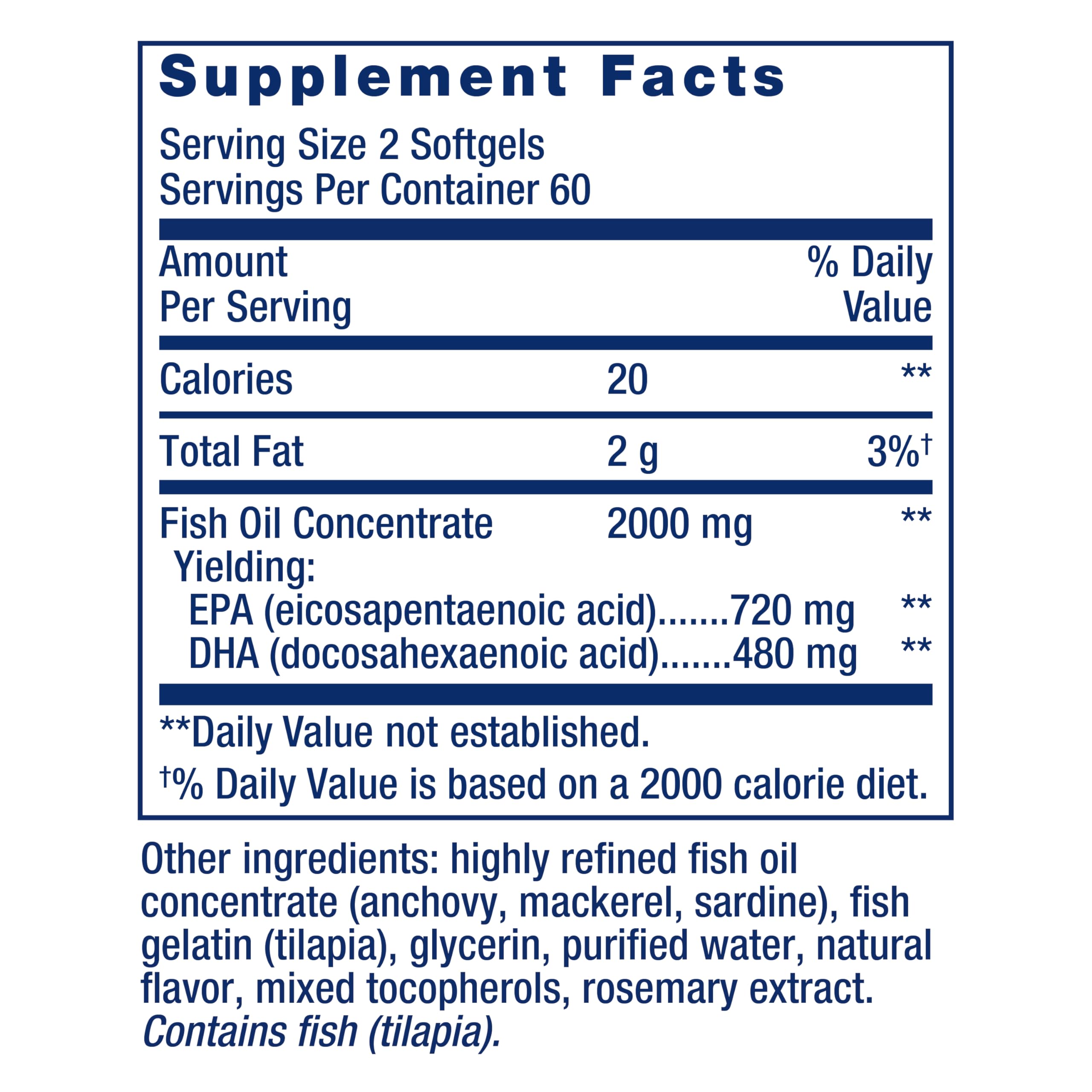Life Extension etiqueta con información nutricional y garantía de pureza