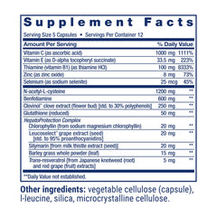 Life Extension etiqueta de ingredientes destacando vitaminas y extractos botánicos
