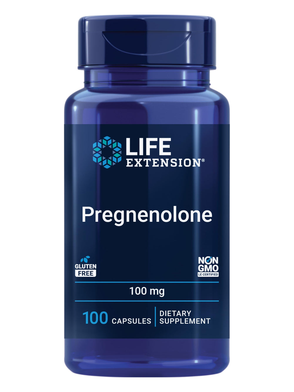 Life Extension frasco frente mostrando marca y beneficio de equilibrio hormonal