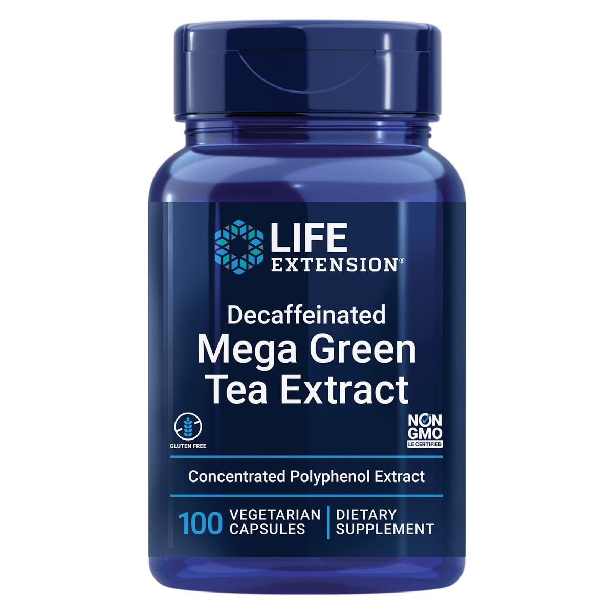 Life Extension envase frontal mostrando cápsulas y beneficios del producto