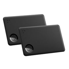 Life360 Tile Slim frontal en cartera mostrando perfil delgado y localización rápida