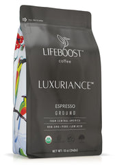 LIFEBOOST frente del empaque 12oz mostrando sello orgánico y beneficio de pureza