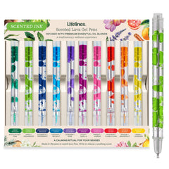 Lifelines pack frontal mostrando los diez bolígrafos y colores vibrantes