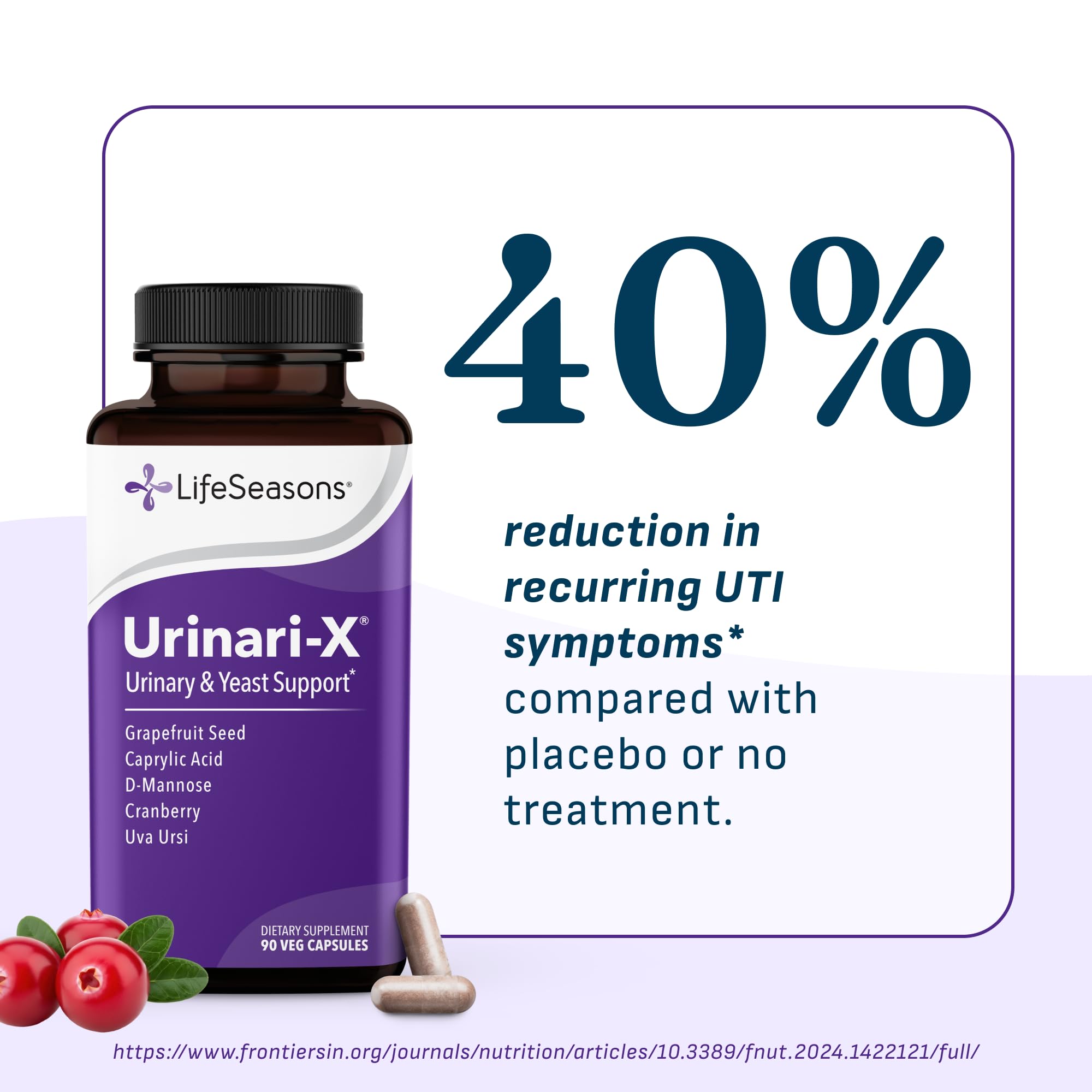 LifeSeasons Urinari-X polvo e ingredientes naturales, evidencia de pureza