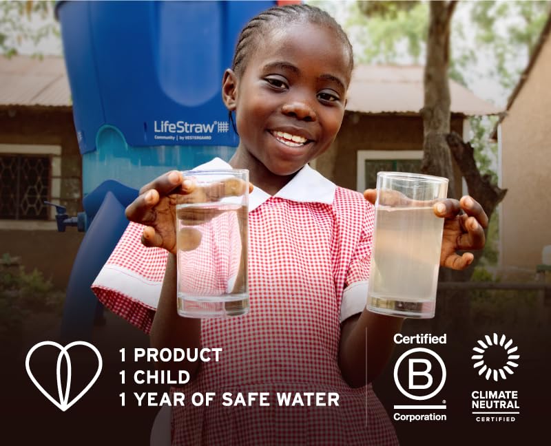 LifeStraw etiqueta con certificaciones y especificaciones que aporta confianza