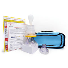 LifeVac vista frontal del kit mostrando diseño compacto y listo para emergencias