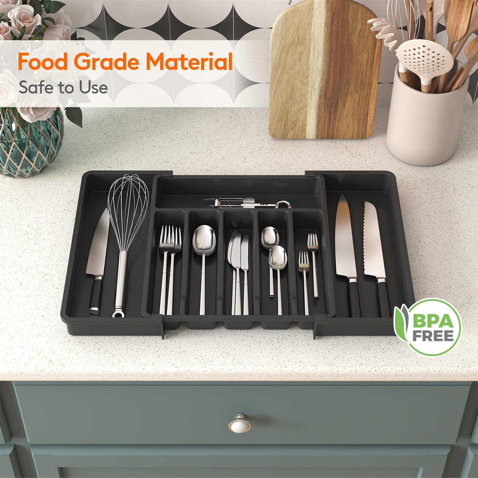 Lifewit detalle del borde ergonómico para extraer la bandeja con facilidad