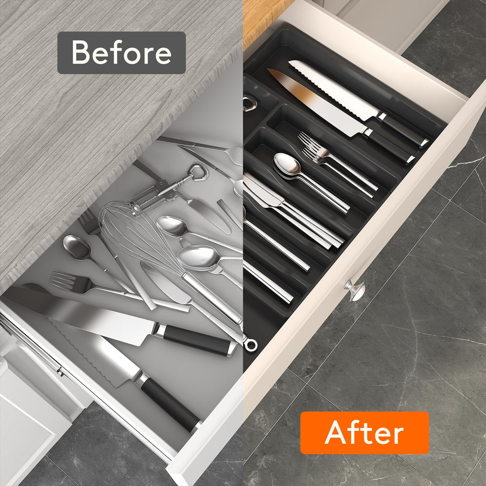 Lifewit cajón con cucharas, tenedores y espátulas perfectamente organizados