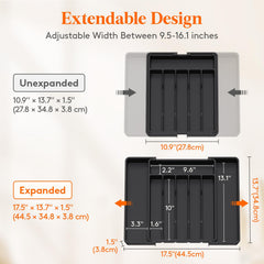 Lifewit bandeja dentro de cajón con cubiertos ordenados y accesibles