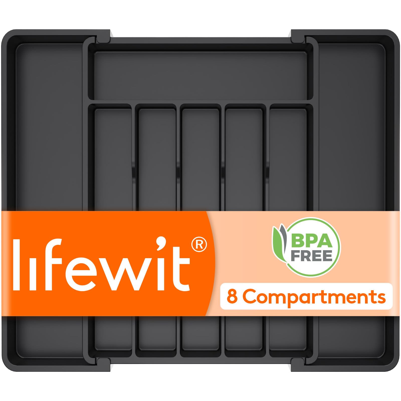 Lifewit bandeja frontal mostrando organización y ahorro de espacio