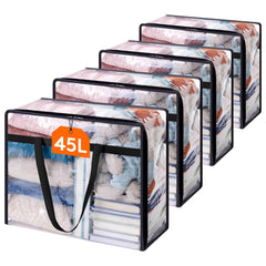 Lifewit pack frontal de 4 bolsas transparentes para ver y proteger ropa