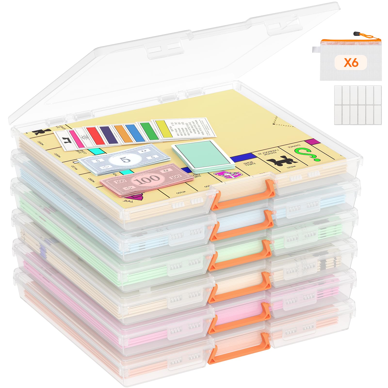 Lifewit frontal del set de 6 cajas mostrando transparencia y orden