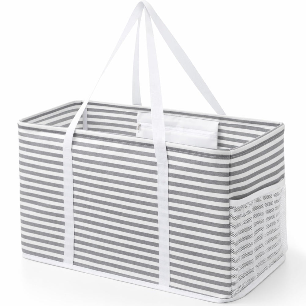 Lifewit vista frontal de la tote gris con gran capacidad y acceso fácil