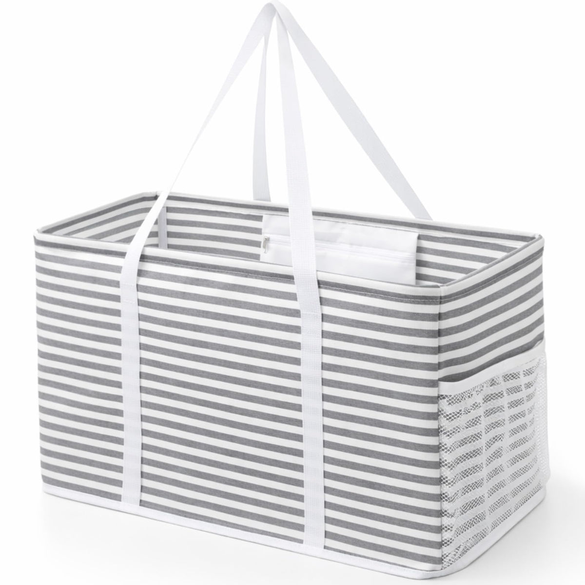 Lifewit vista frontal de la tote gris con gran capacidad y acceso fácil