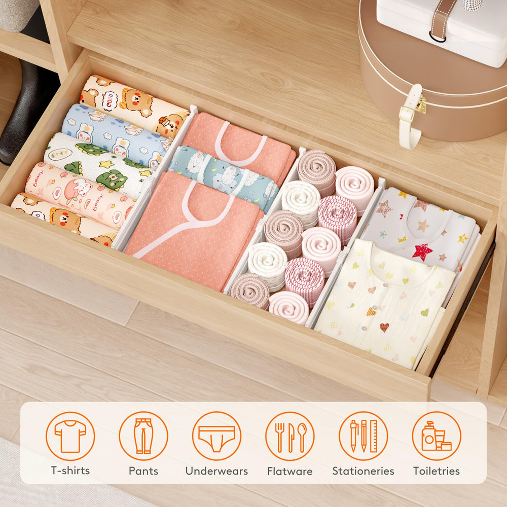Lifewit uso en guardarropa con varios divisores creando secciones visibles
