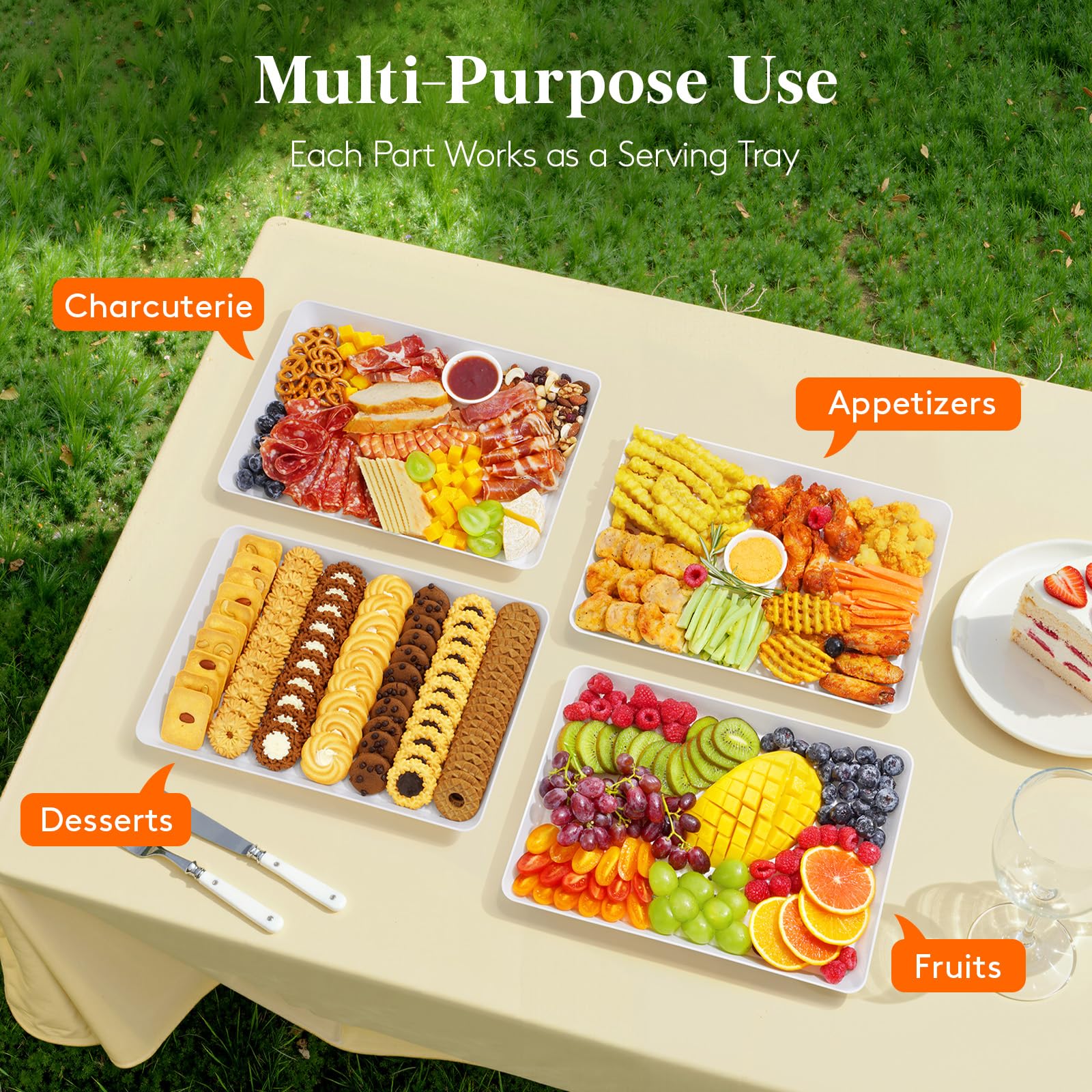 Lifewit bandeja en picnic exterior, ligera y adecuada para comidas al aire libre