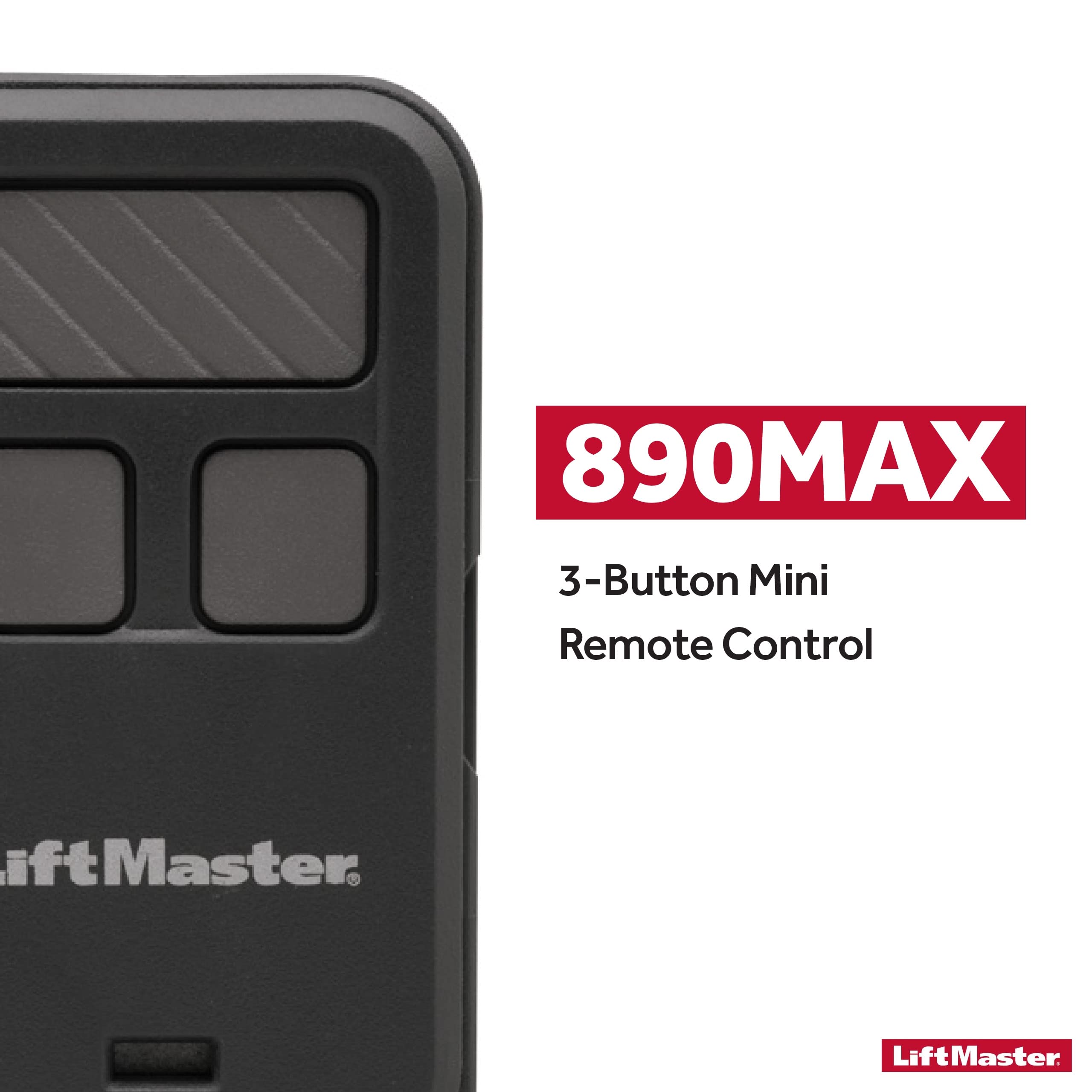 LiftMaster 890MAX detalle de los tres botones para control múltiple
