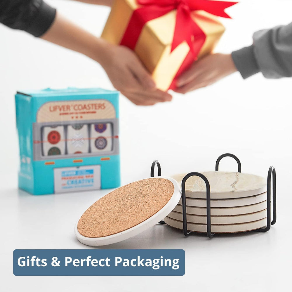 LIFVER posavasos en caja como regalo ideal para decoración del hogar