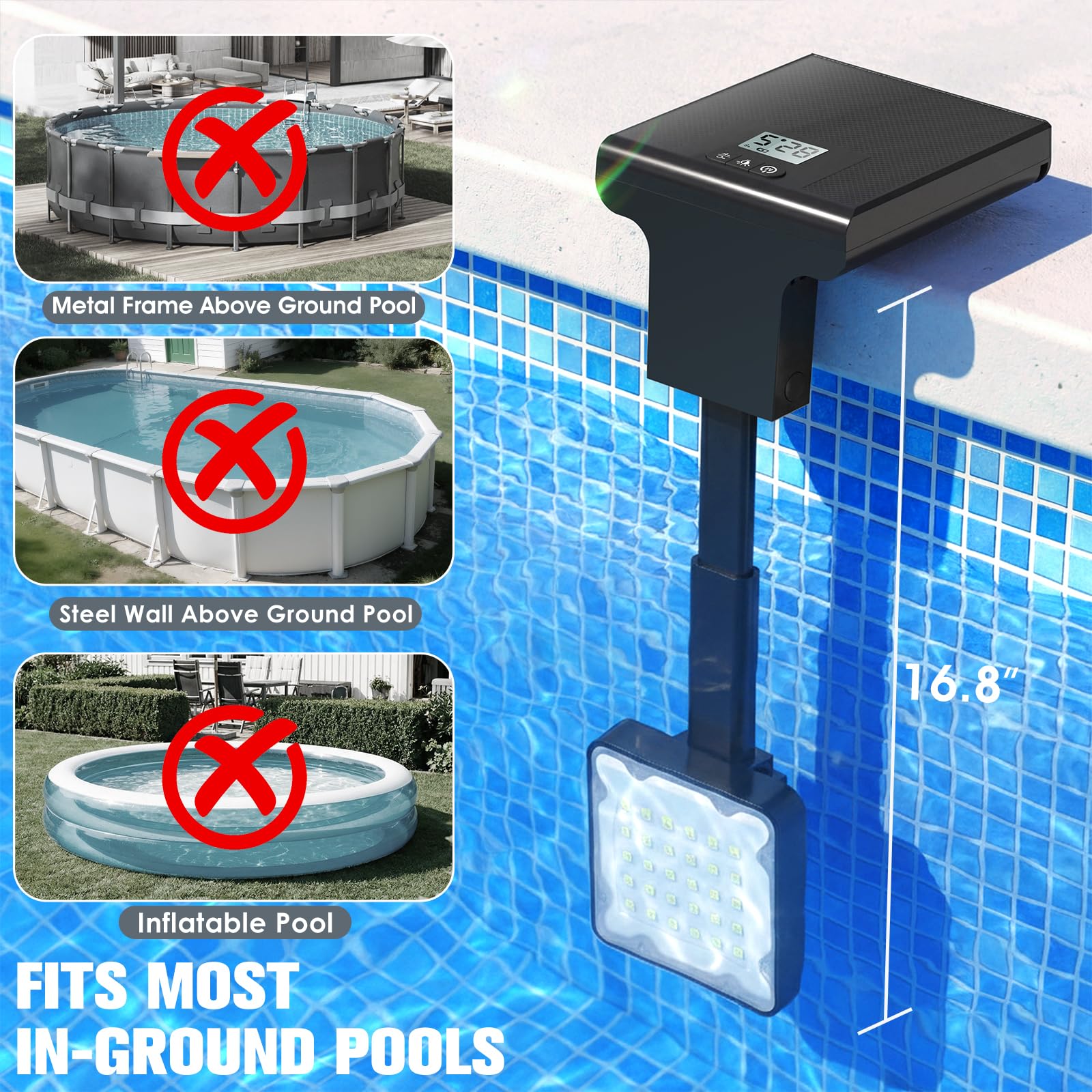 LightHacker carcasa transparente y LEDs, luz uniforme y efecto difuso en piscina
