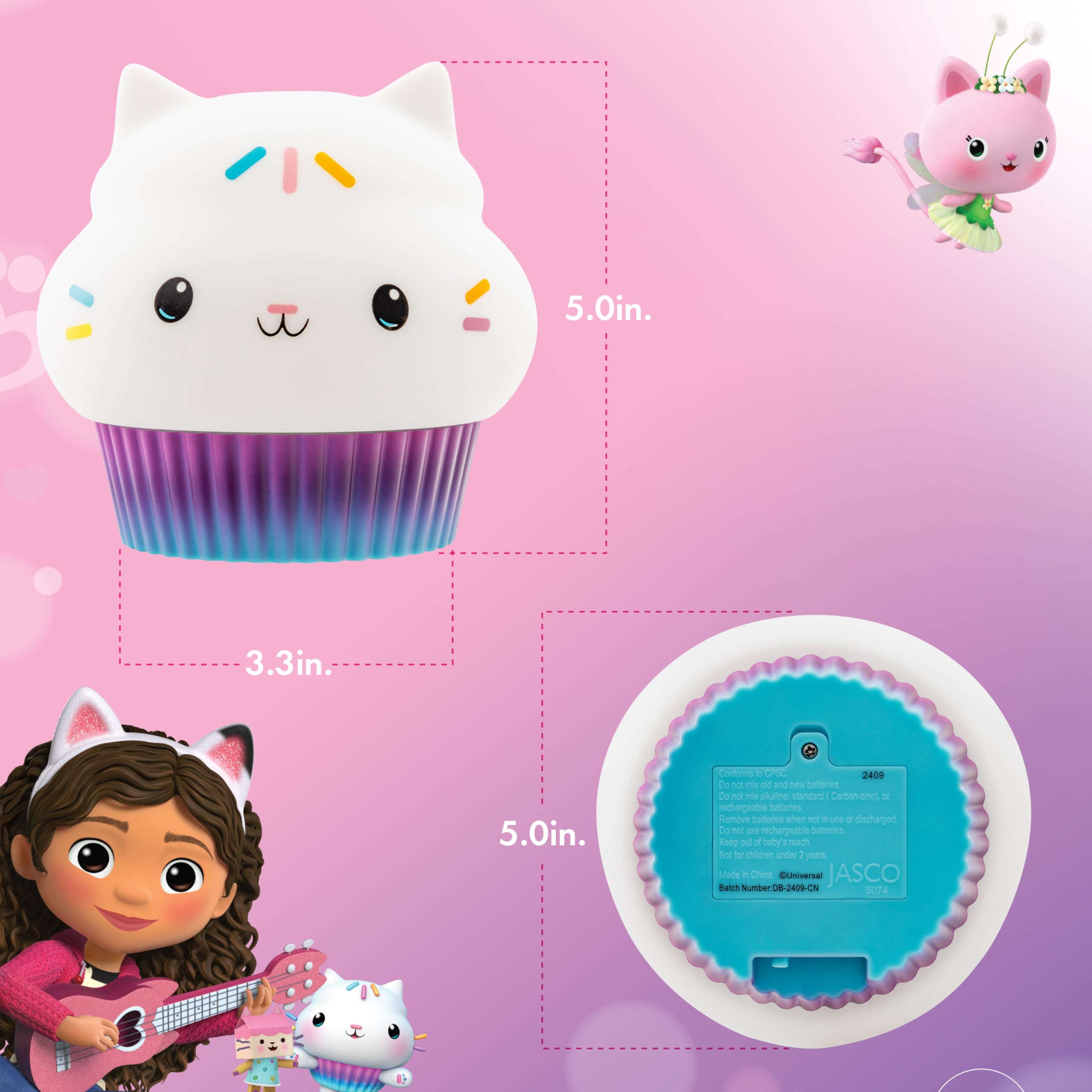 Lights By Night Cakey Cat en habitación infantil creando ambiente relajante
