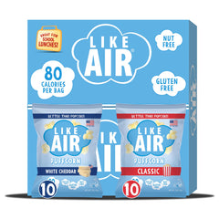 Like Air vista frontal del pack mostrando los dos sabores y porciones
