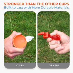 Lil'Clucker vaso montado en cubo de 5 galones garantizando agua continua