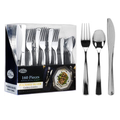 Lillian Tablesettings empaque frontal plateado mostrando cantidad y acabado brilloso