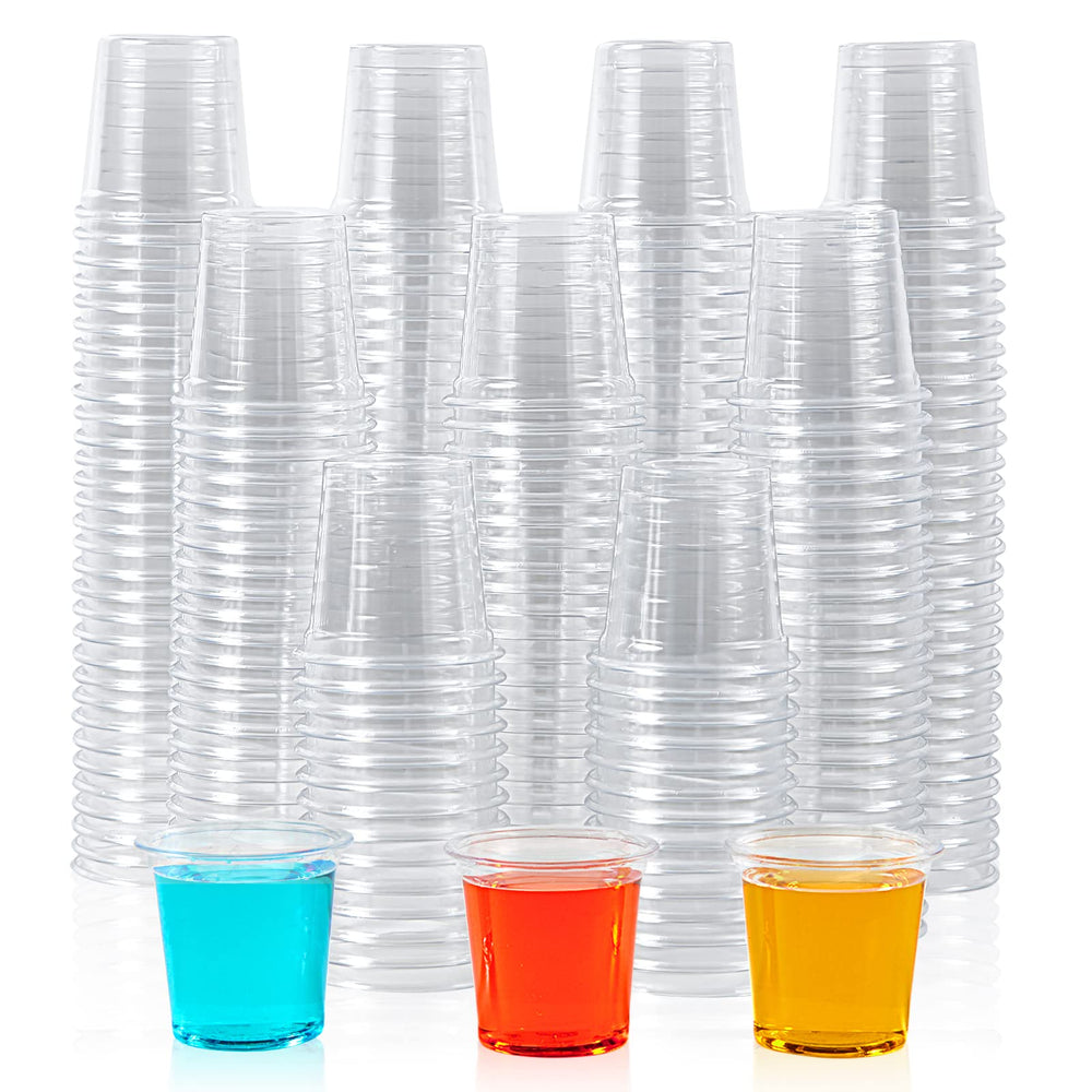 Lilymicky vaso de chupito frontal mostrando el paquete y claridad para eventos