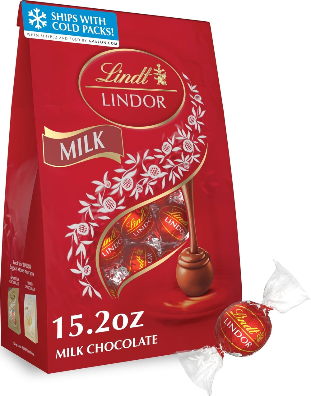 Lindt LINDOR bolsa frontal mostrando presentación y conveniencia