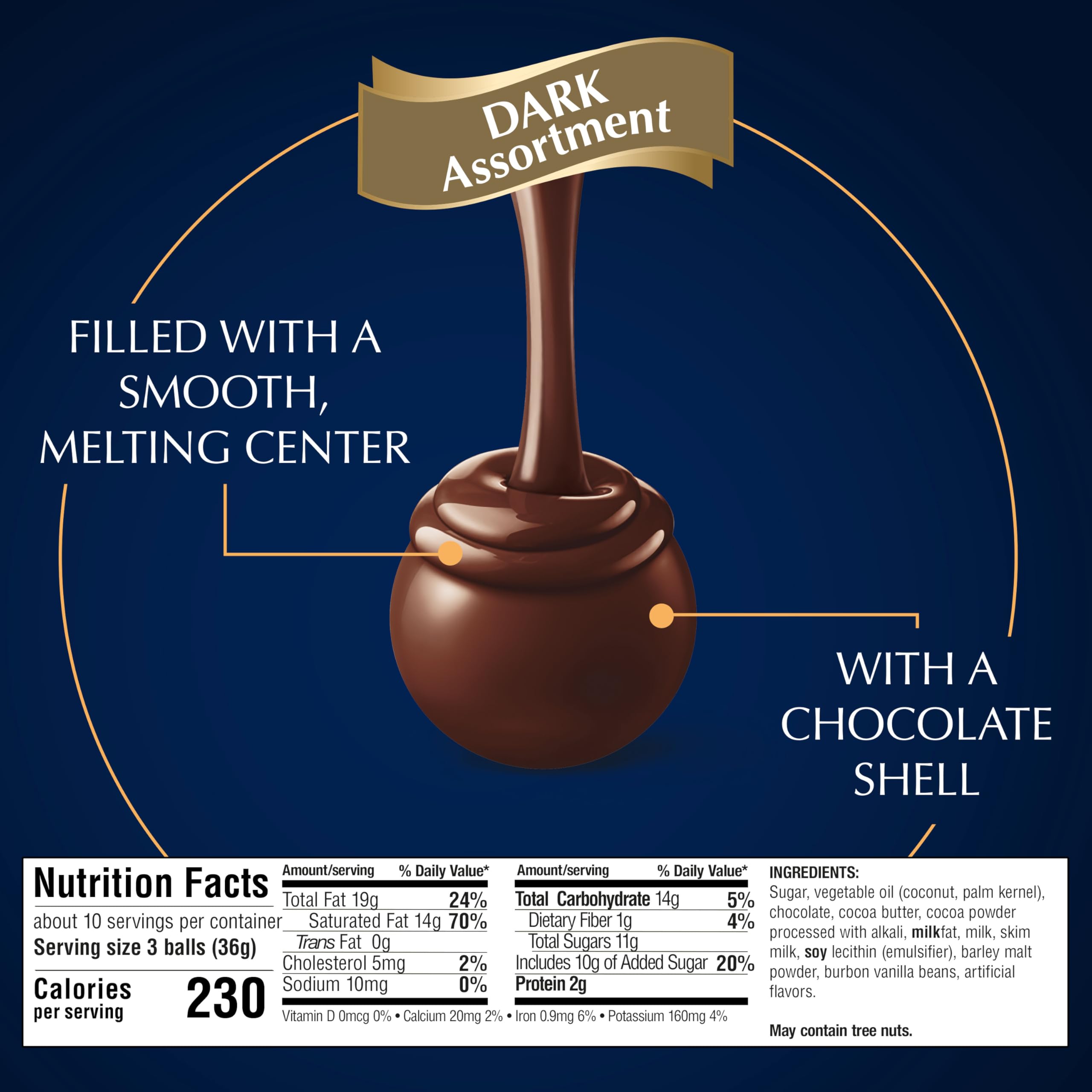 Lindt LINDOR trufa en mano para mostrar tamaño real y fácil porcionado