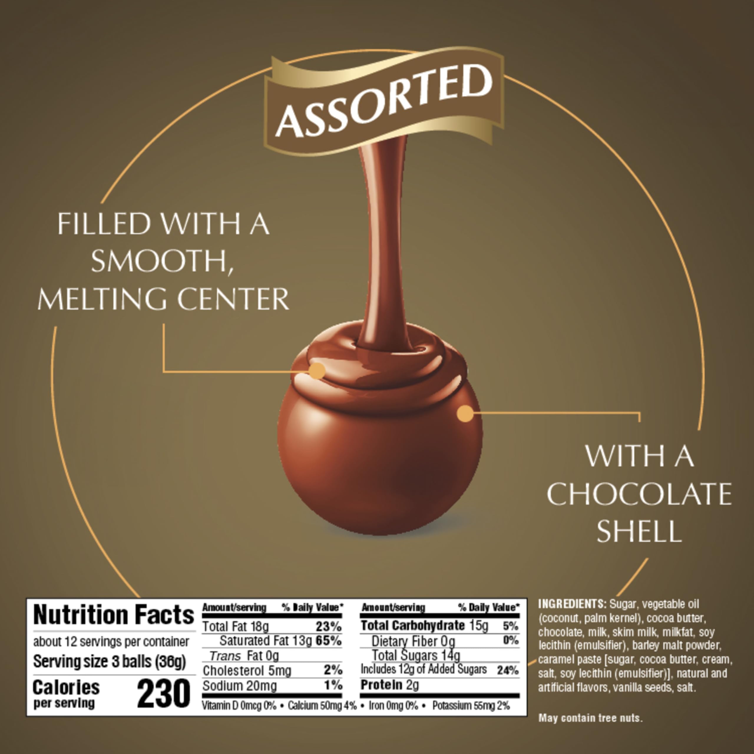 Lindt LINDOR etiqueta con ingredientes que transmite calidad y transparencia