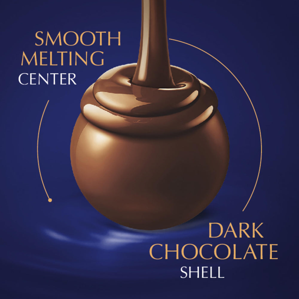 Lindt interior de trufa cortada mostrando centro cremoso y sabor derretido