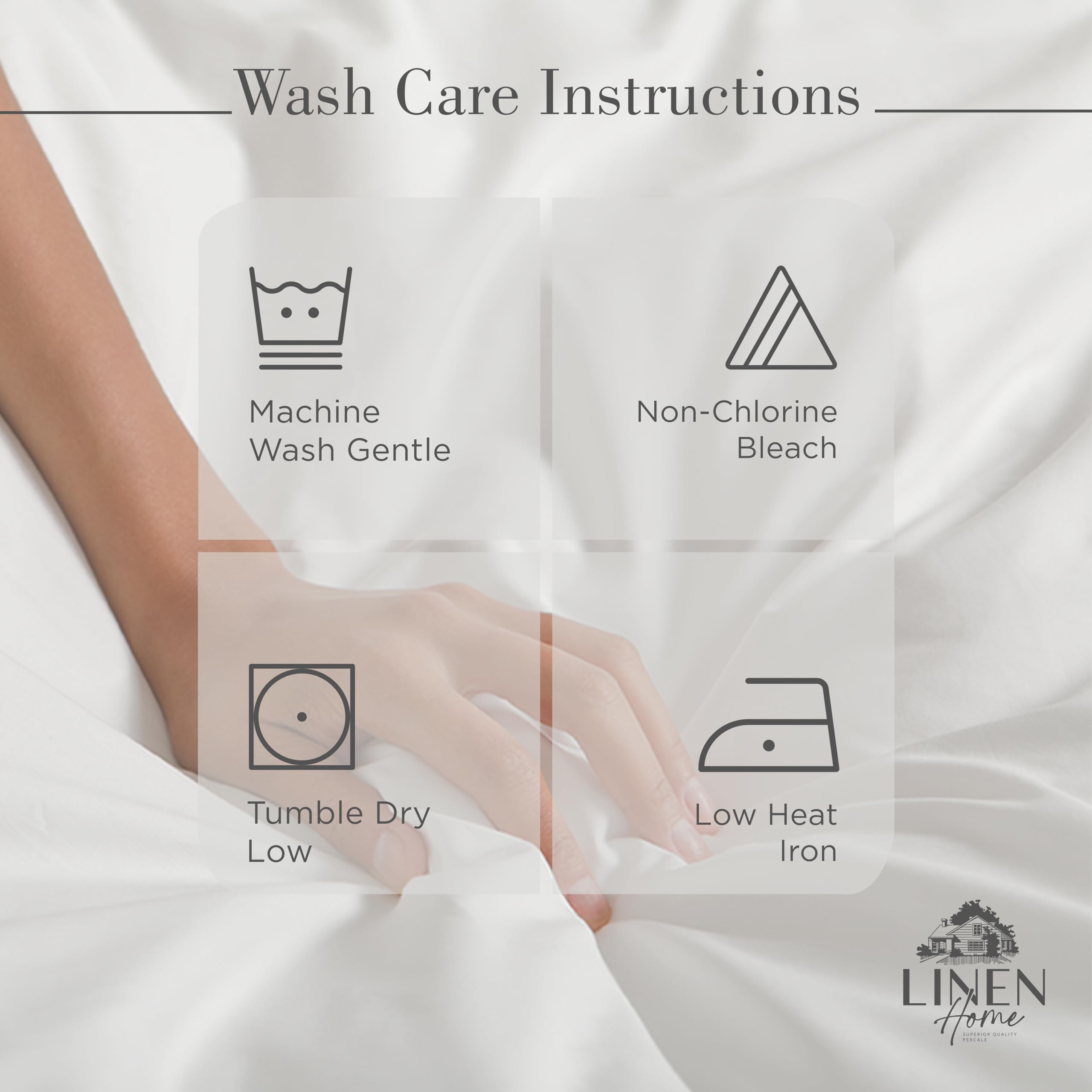 Linen Home comparación de dimensiones mostrando ajuste en colchón de 16"
