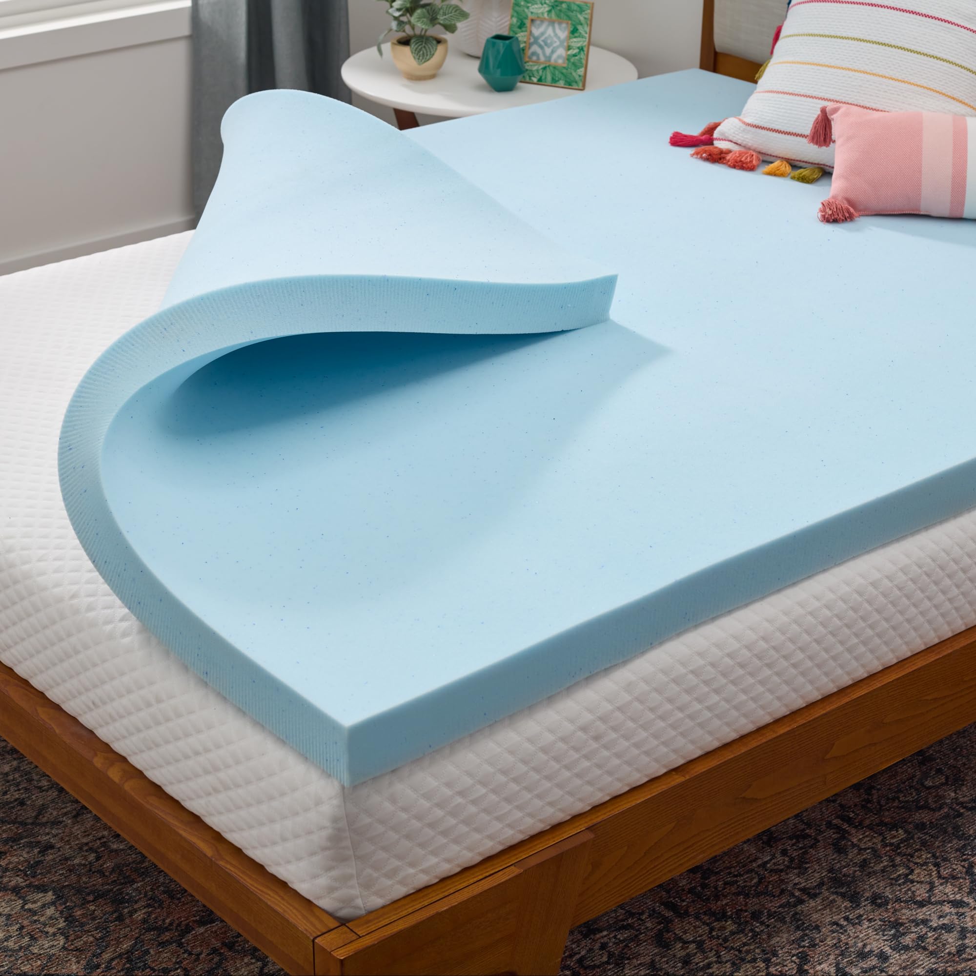 Linenspa topper frontal twin mostrando superficie y confort