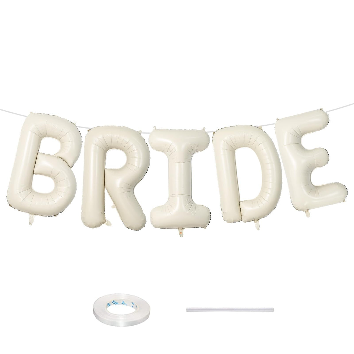 Lingqiang vista frontal de globos BRIDE beige, decoración elegante