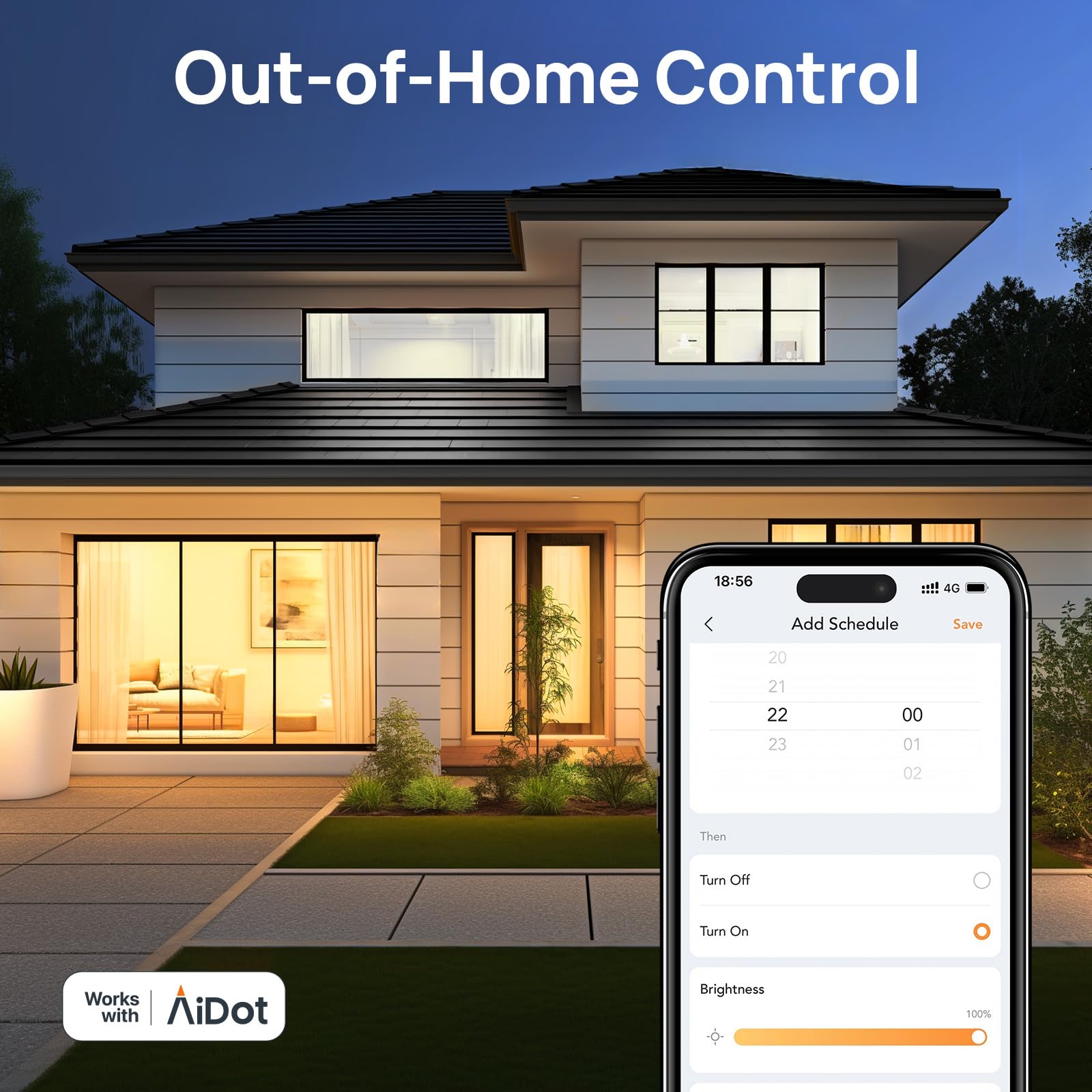 Linkind pantalla de la app AiDot durante configuración para control remoto