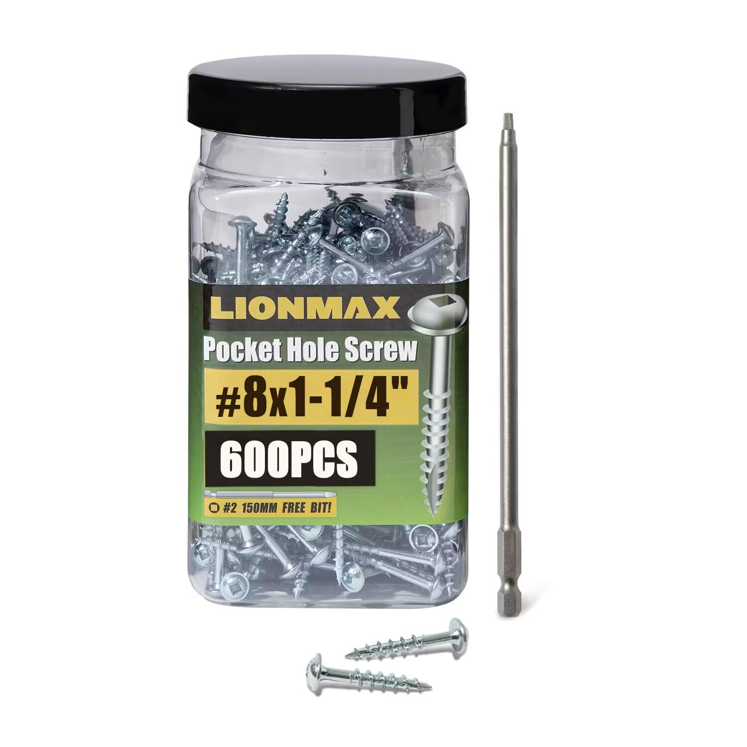 LIONMAX envase frontal con 600 tornillos para almacenamiento organizado