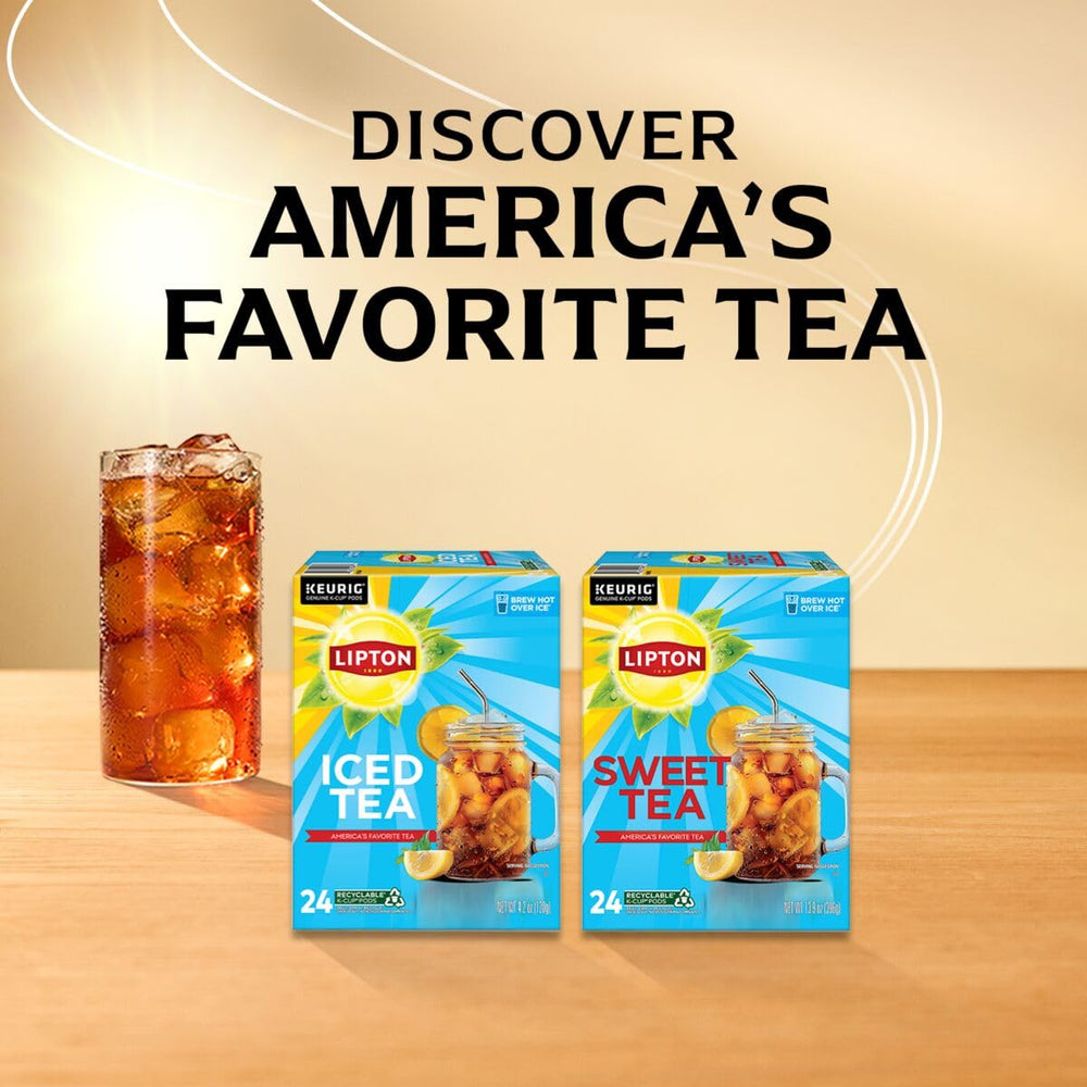 Envase abierto con 24 cápsulas Lipton Southern Sweet K-Cup visible, fácil almacenamiento