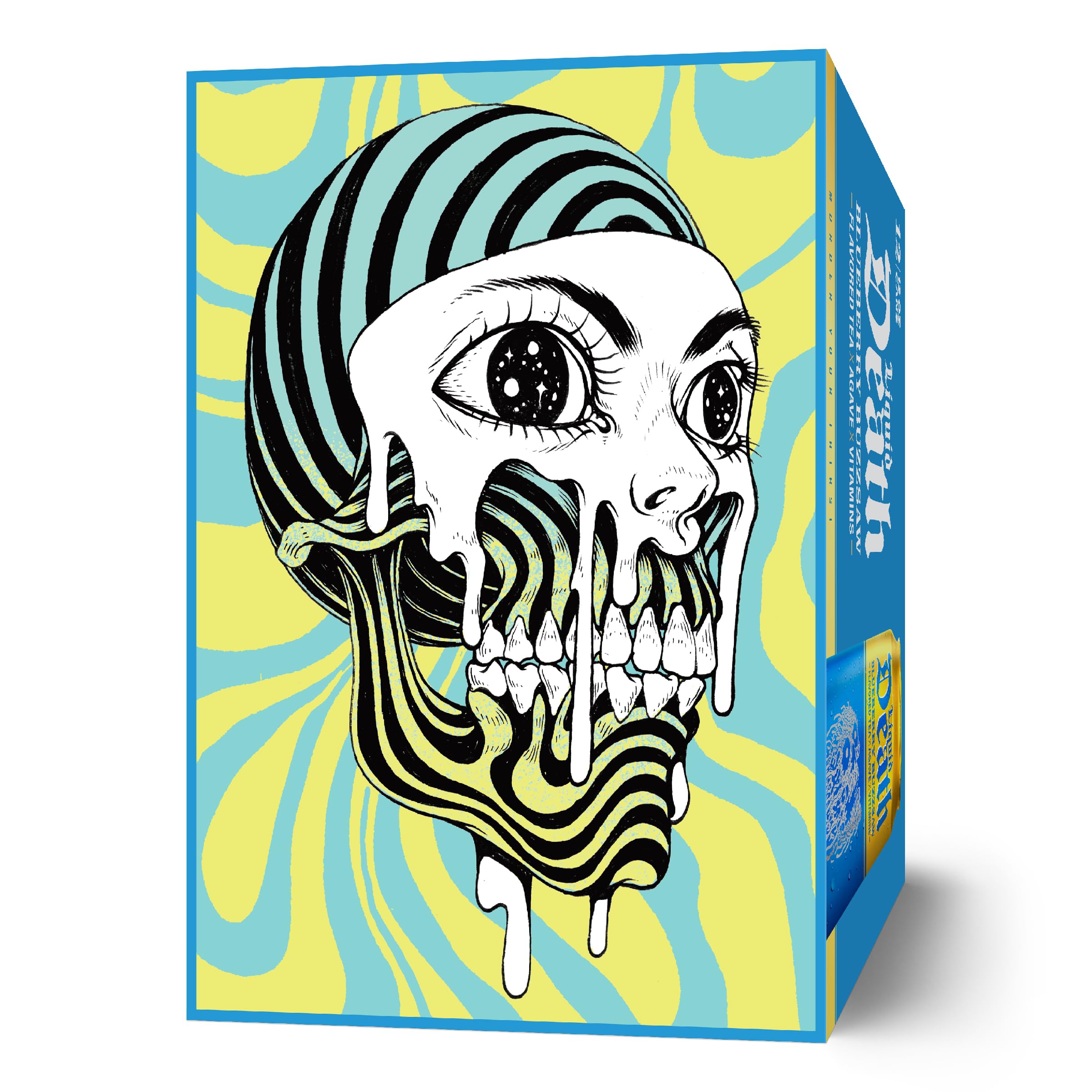 Liquid Death lata en picnic al exterior mostrando uso lifestyle y portabilidad