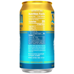 Liquid Death lata abierta con gotas frías que sugieren refresco inmediato