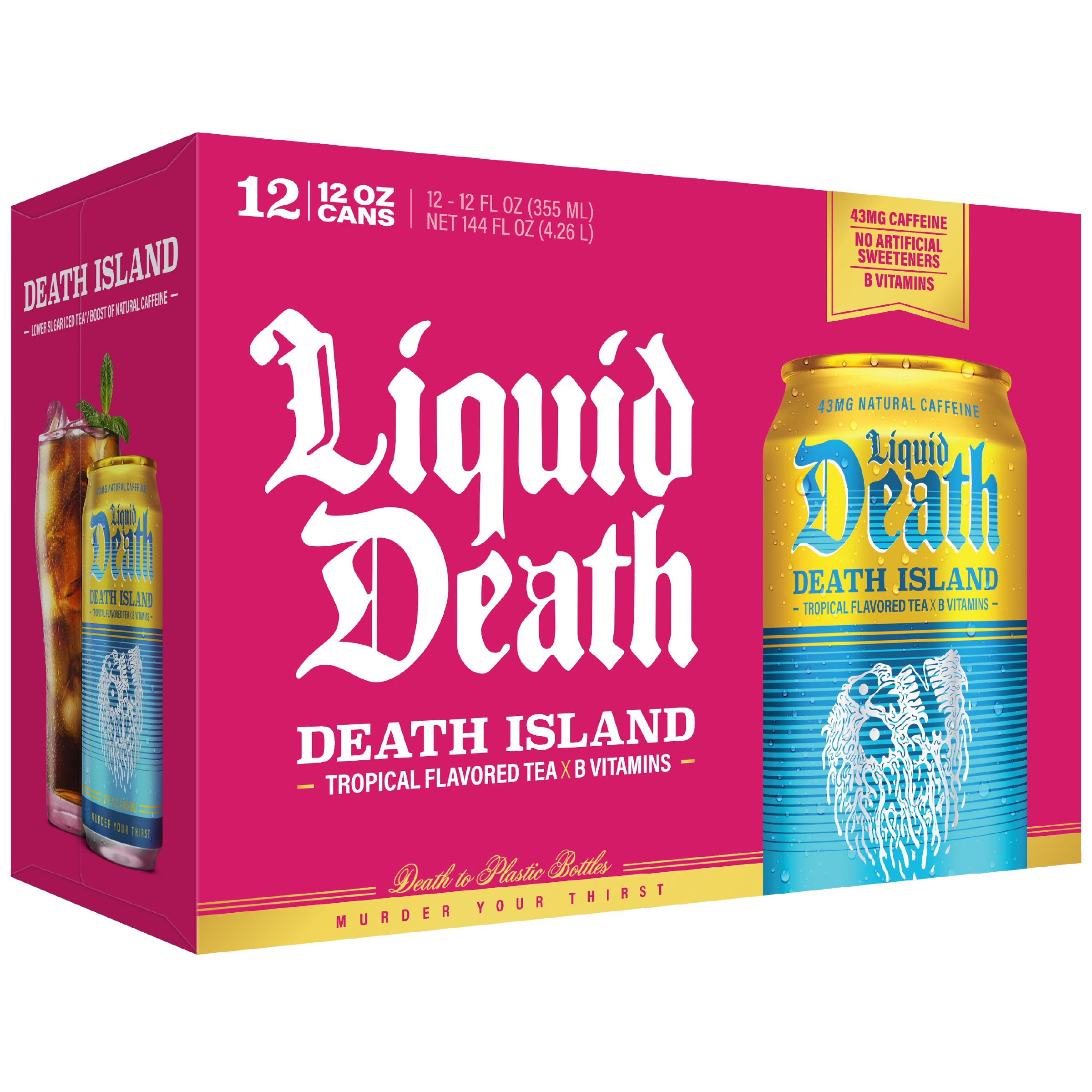 Liquid Death pack de 12 latas en caja, conveniente para almacenamiento
