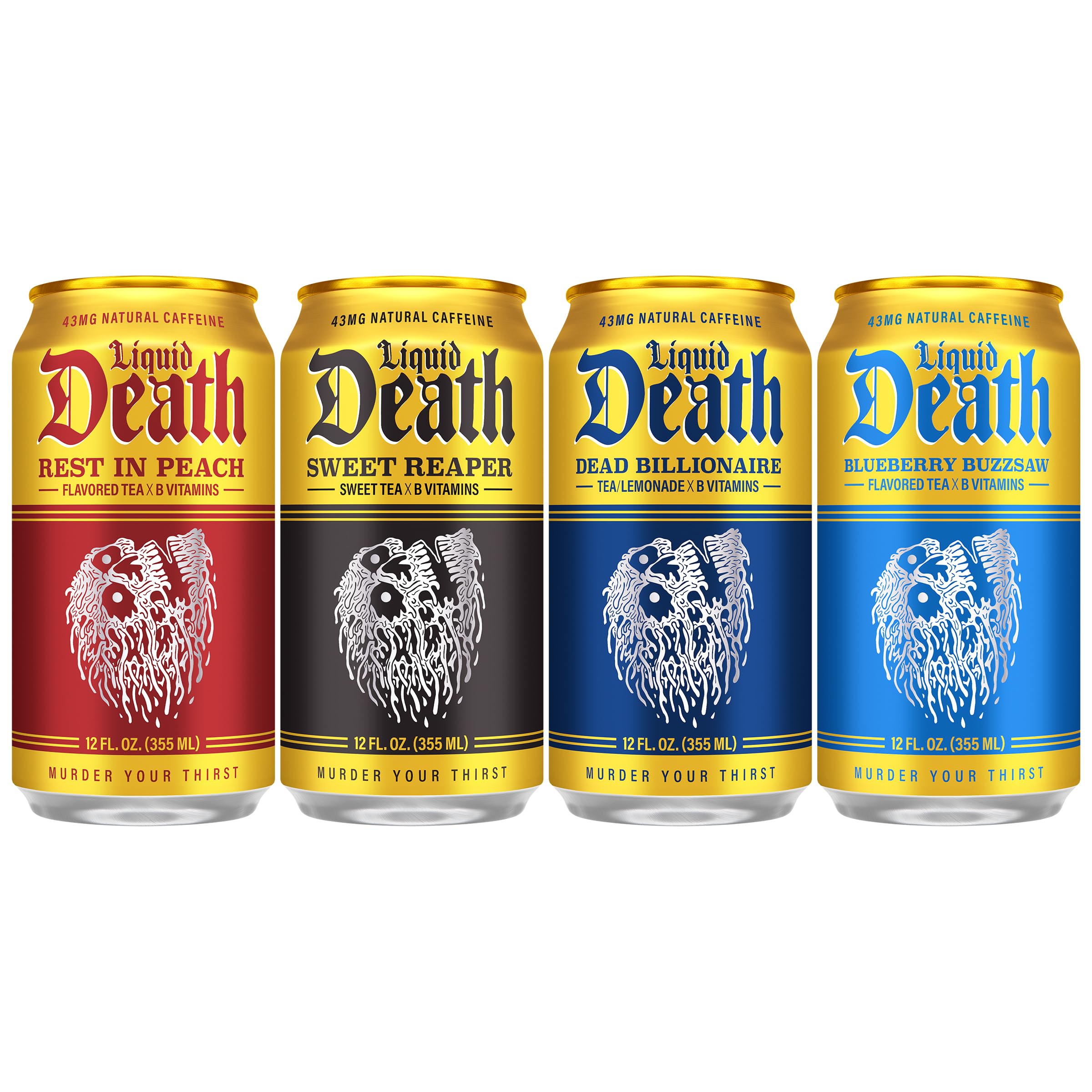 Liquid Death lata detalle de etiqueta y contenido nutricional visible