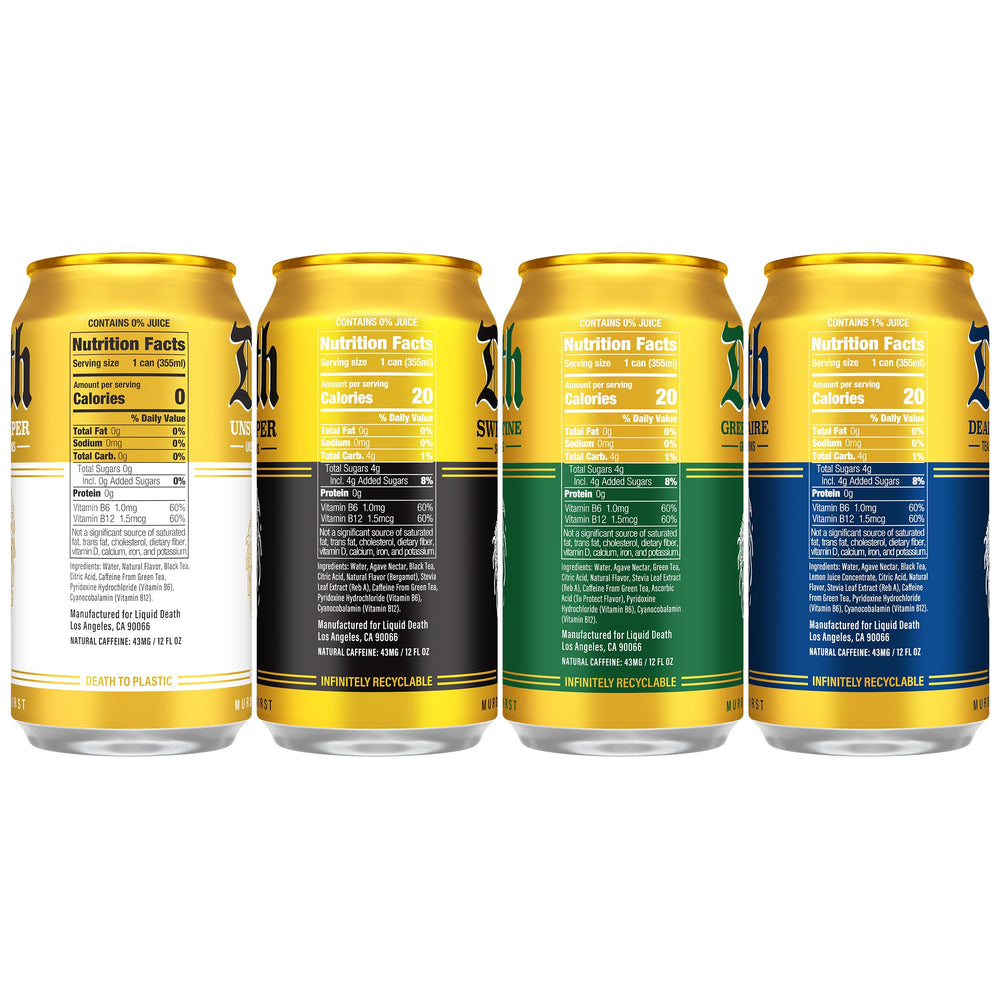 Liquid Death lata en mano demostrando portabilidad y refresco inmediato