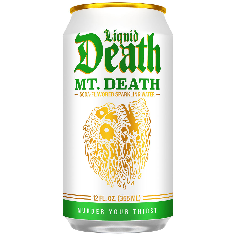 Liquid Death lata en primer plano resaltando diseño y facilidad de apertura